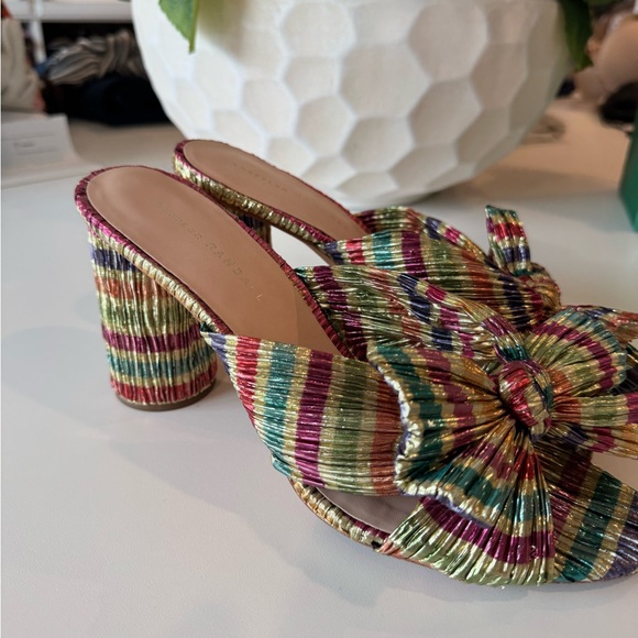 Loeffler Randall Penny Sandal Slide Multicolor Gold - Picture 5 of 6